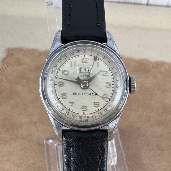 Vintage Bucherer Mechanical Hand Wind Day-Date Vintage Working Watch 1940-1950\'s main image 5